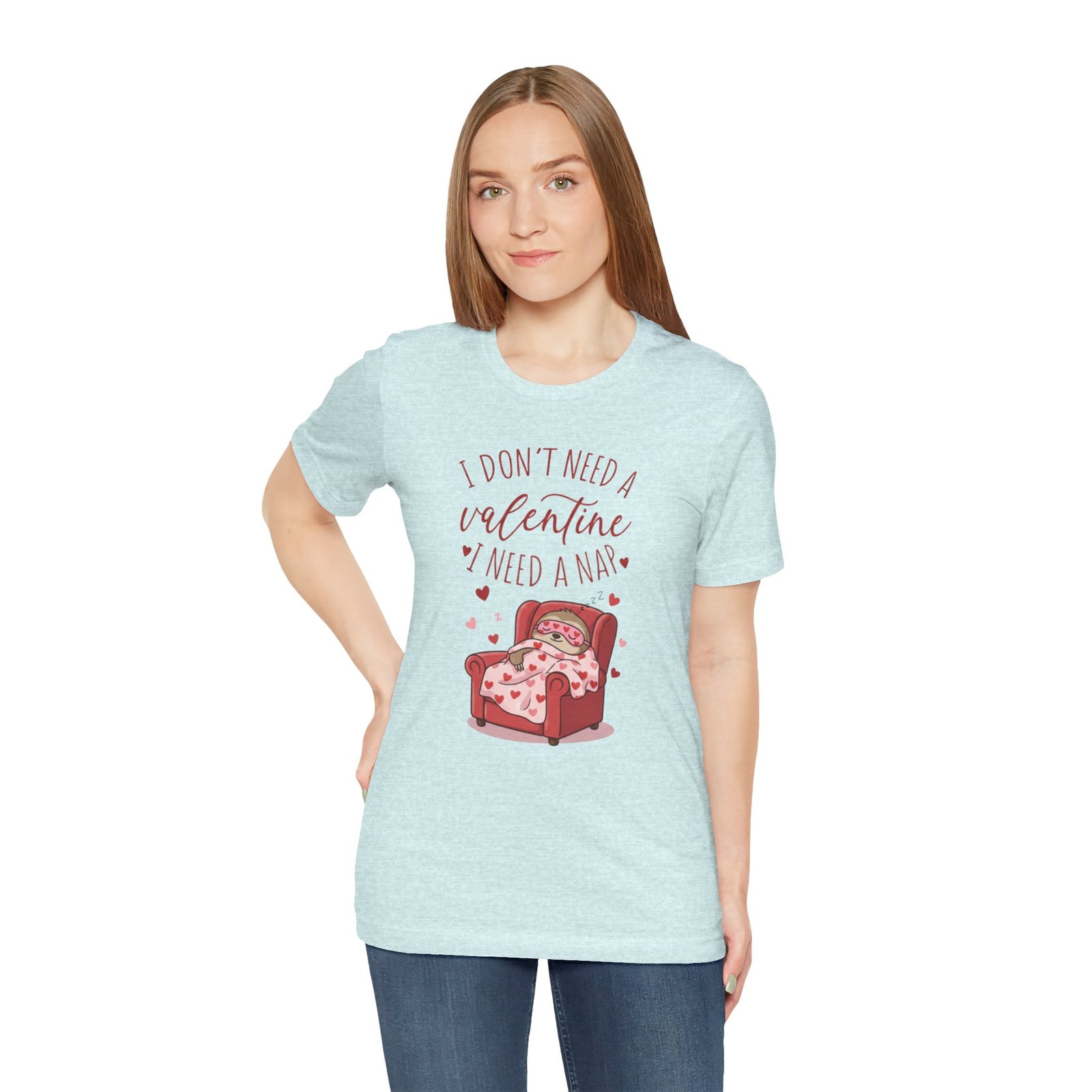 I Dont need a Valentine I need a nap Tshirt sloth Valentine tee - Image 81