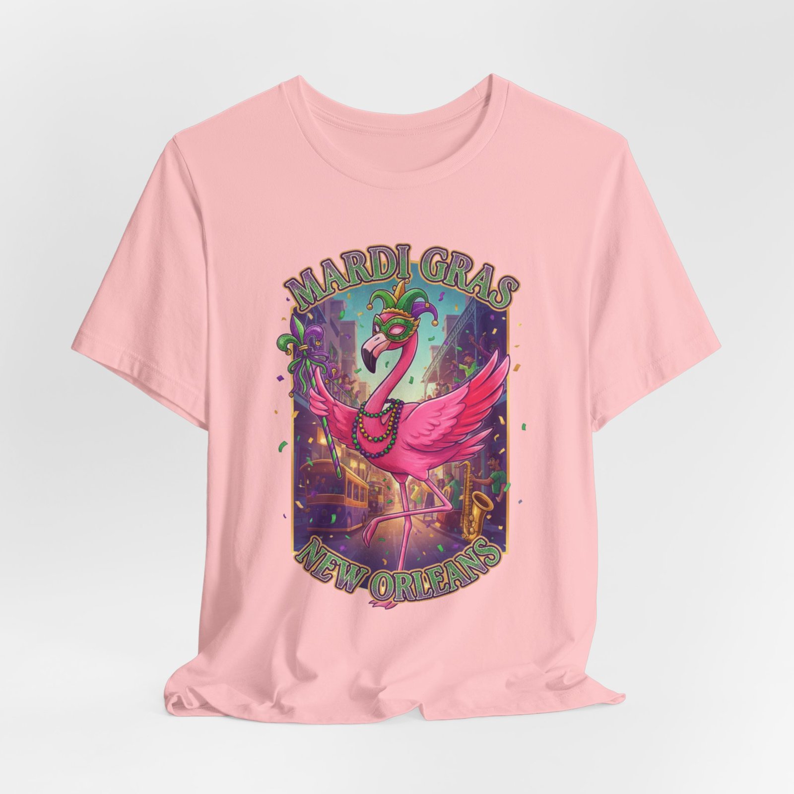Mardi Gras Flamingo New Orleans Tee NOLA Carnival Parade Shirt - Image 174