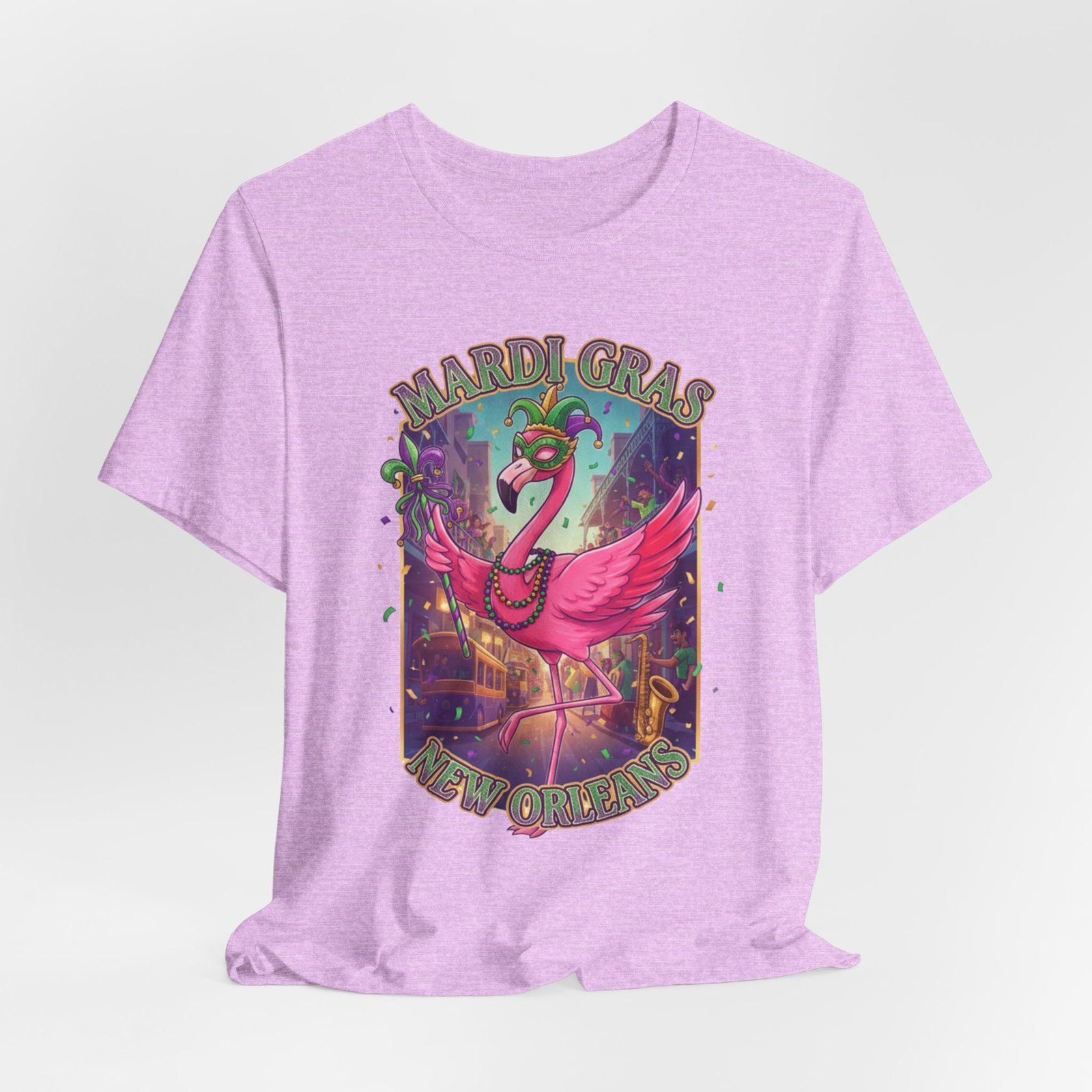 Mardi Gras Flamingo New Orleans Tee NOLA Carnival Parade Shirt - Image 154