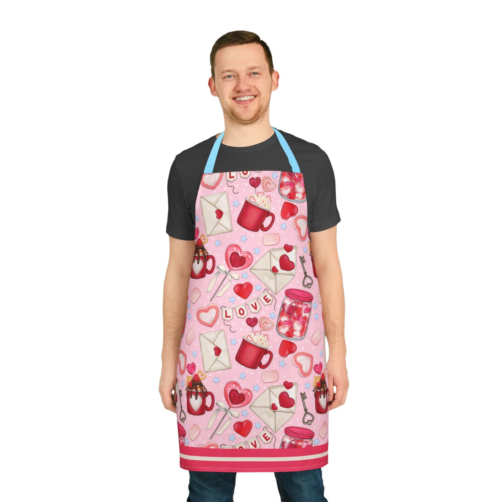 Romantic Watercolor Love Apron | Valentine Baking Hostess Kitchen - Image 10