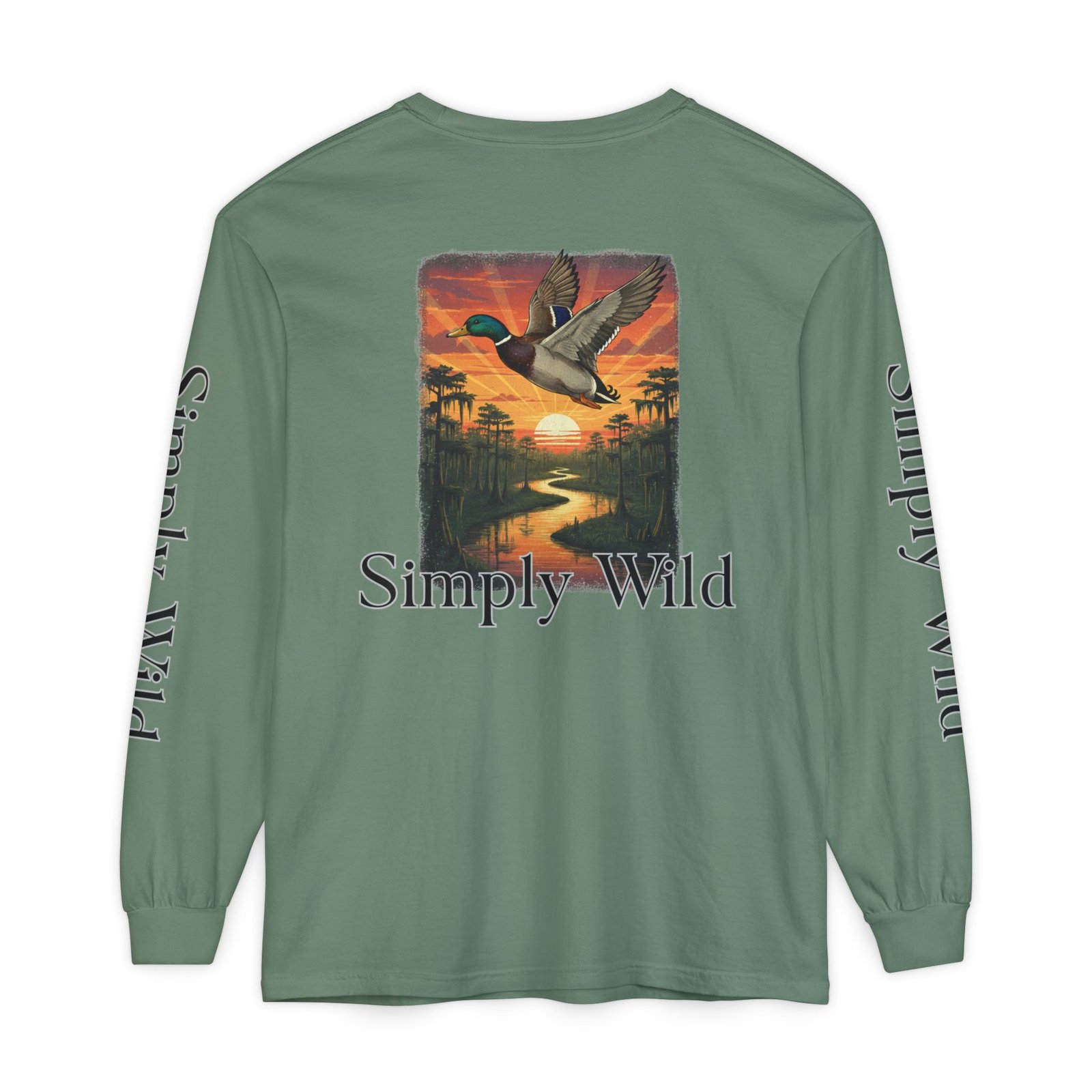 Mallard Duck Sunset Simply Wild long sleeve shirt | Nature wildlife tee - Image 34