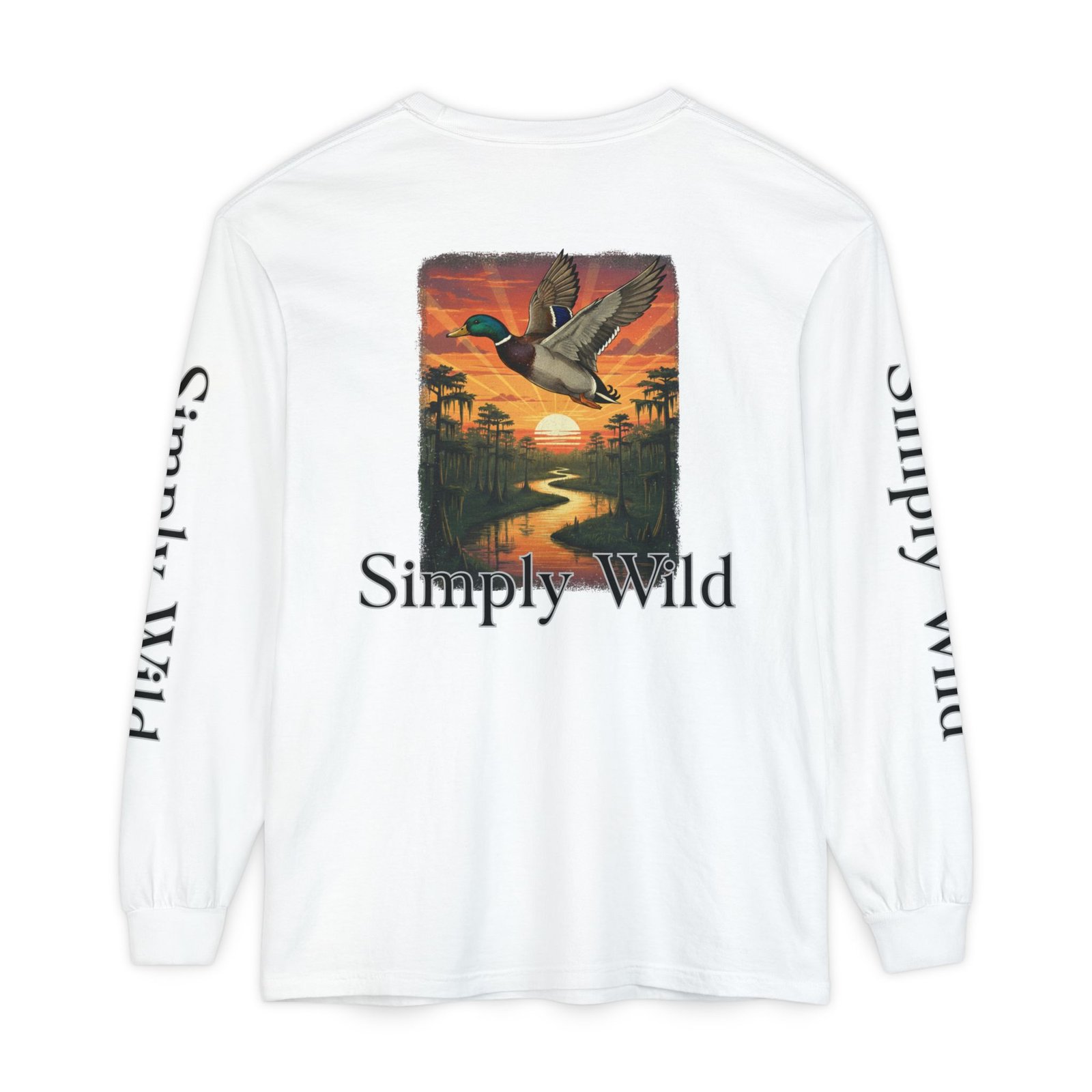 Mallard Duck Sunset Simply Wild long sleeve shirt | Nature wildlife tee - Image 6