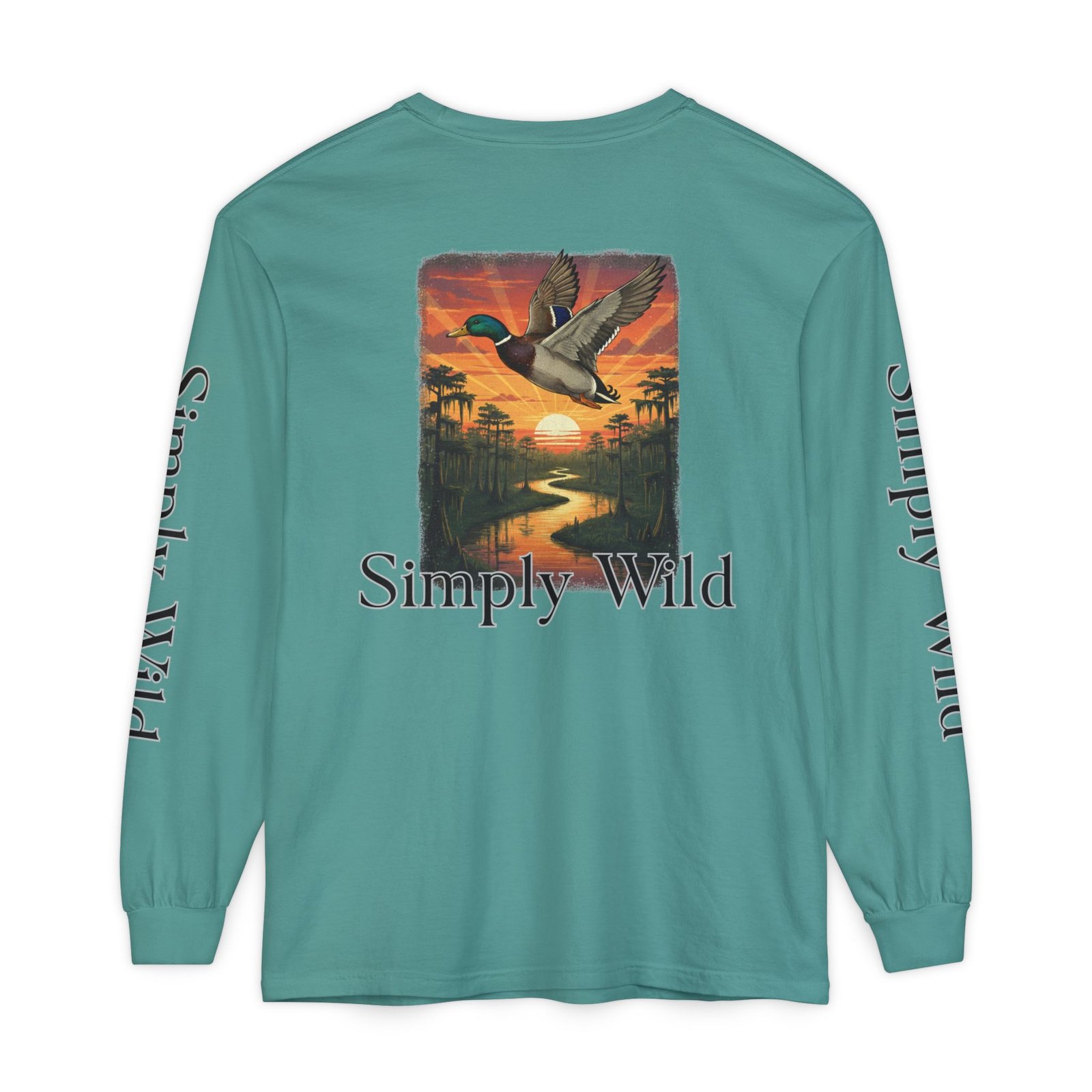 Mallard Duck Sunset Simply Wild long sleeve shirt | Nature wildlife tee - Image 38