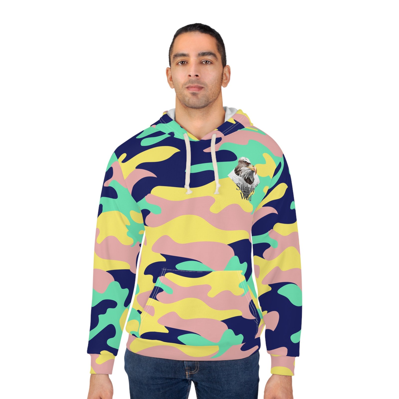 Eagle Splash Camo Hoodie | Pastel Camouflage Allover Print - Image 4