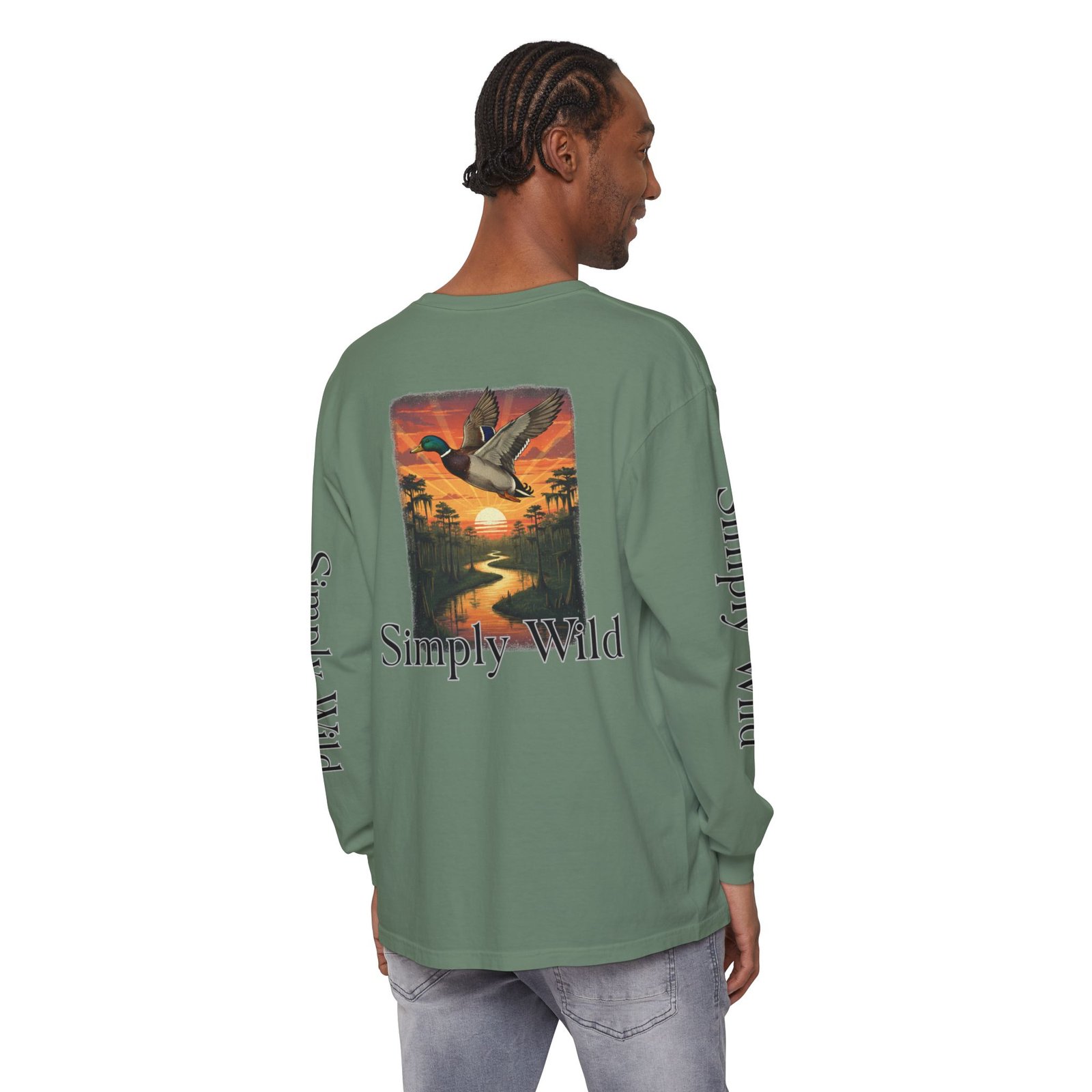 Mallard Duck Sunset Simply Wild long sleeve shirt | Nature wildlife tee - Image 36