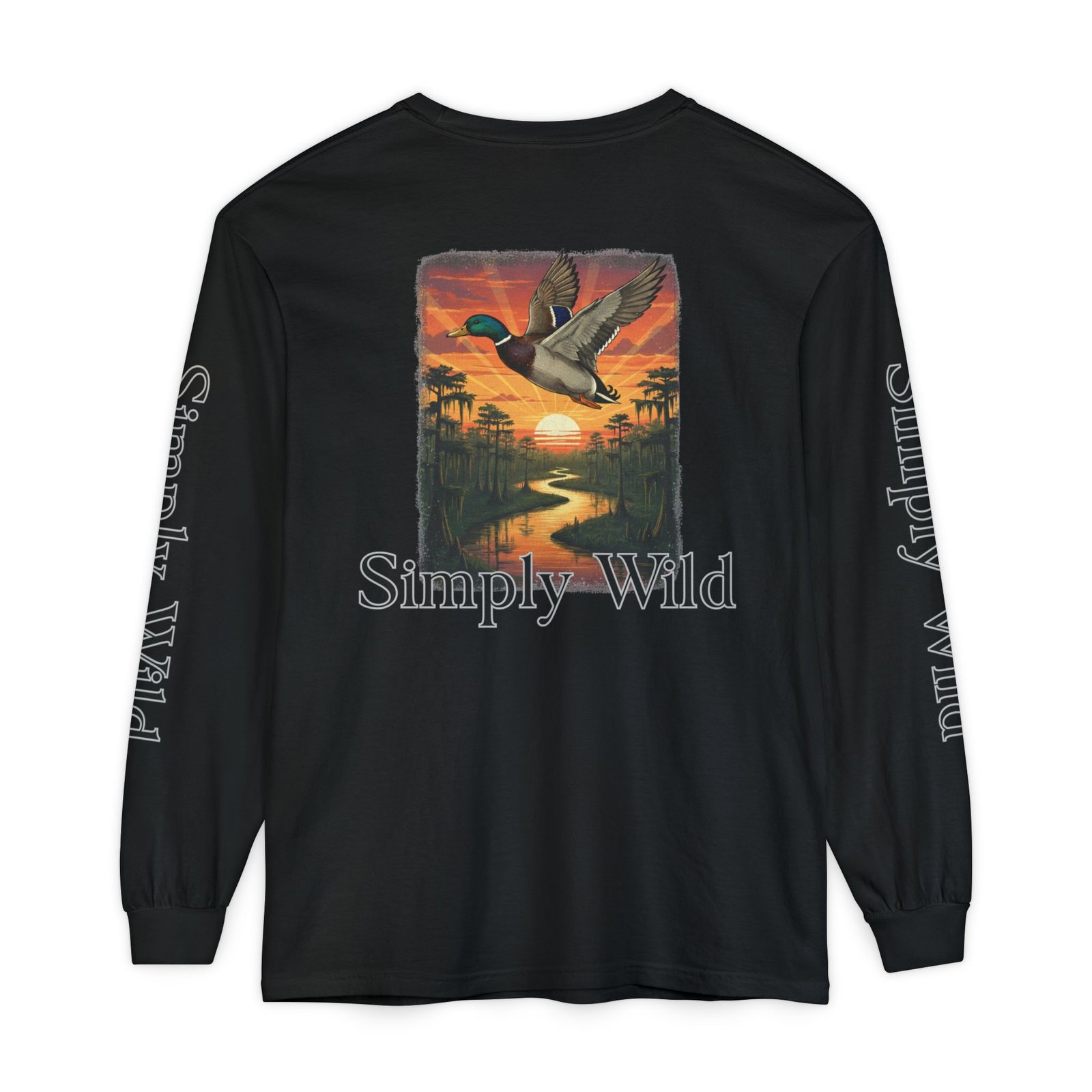 Mallard Duck Sunset Simply Wild long sleeve shirt | Nature wildlife tee - Image 50