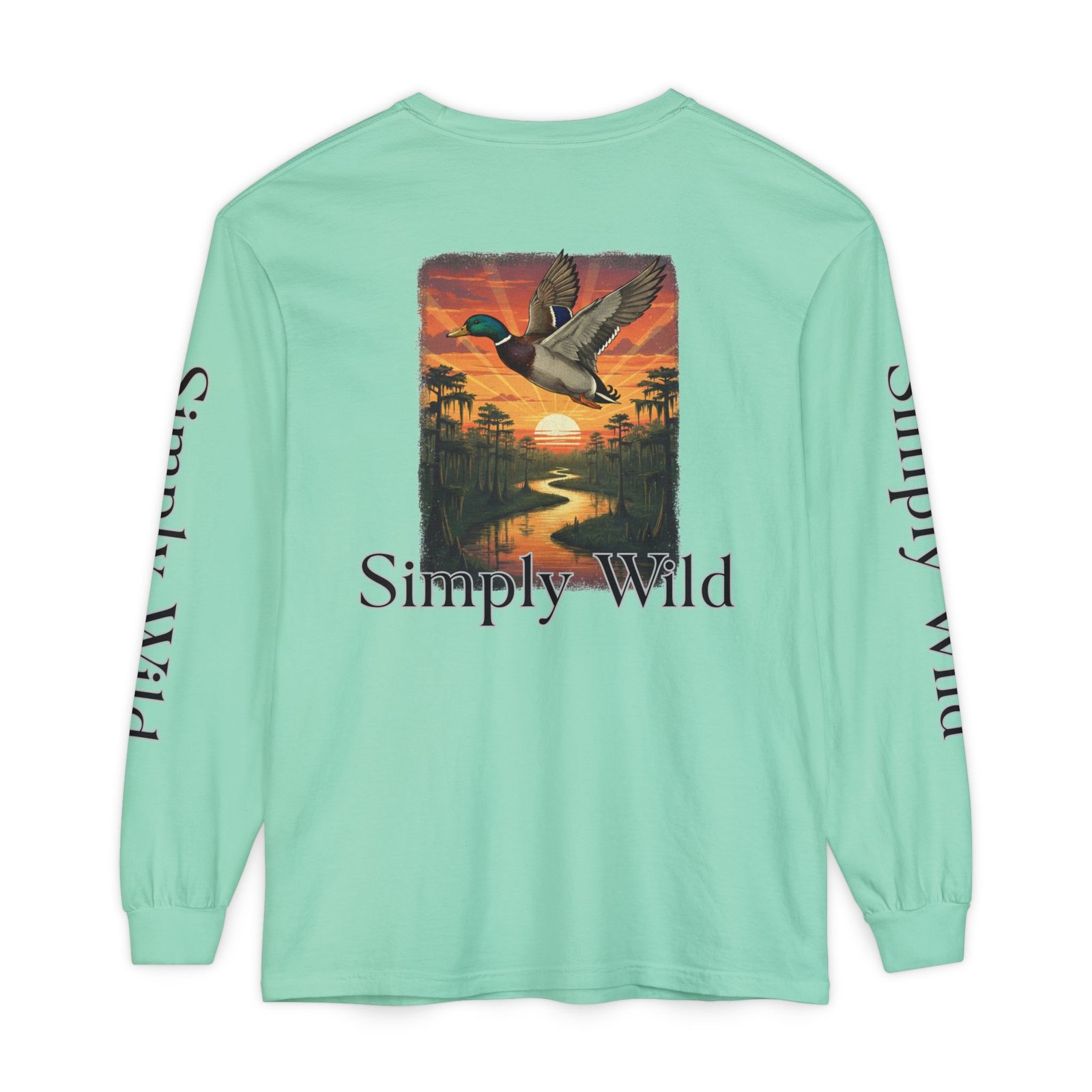 Mallard Duck Sunset Simply Wild long sleeve shirt | Nature wildlife tee - Image 30