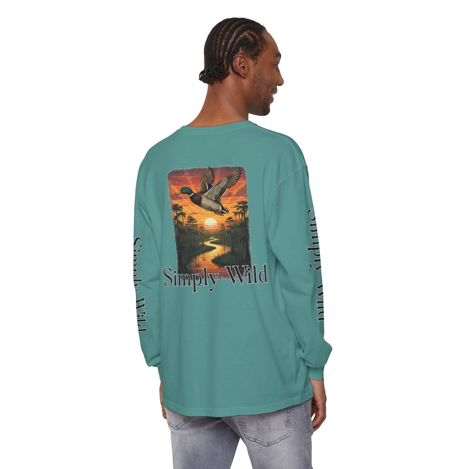 Mallard Duck Sunset Simply Wild long sleeve shirt | Nature wildlife tee - Image 40