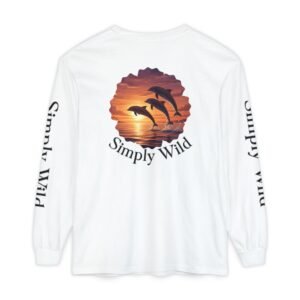 Dolphin Sunset Simply Wild Long Sleeve T-Shirt | Ocean Graphic