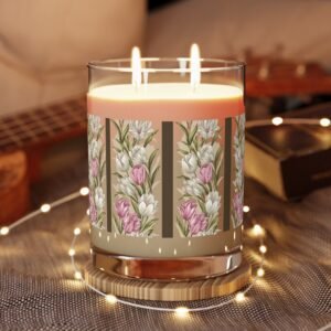 Vintage Tulip Floral Candle | 11oz Glass Scented Candle