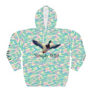 Stay Wild Mallard Hoodie | Pastel Camo All-Over Print
