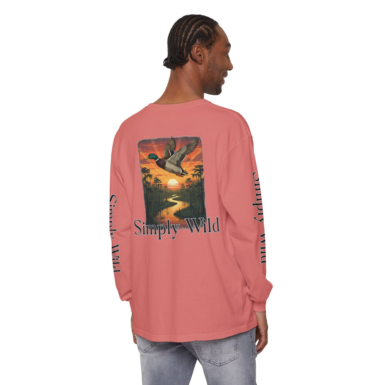 Mallard Duck Sunset Simply Wild long sleeve shirt | Nature wildlife tee - Image 56