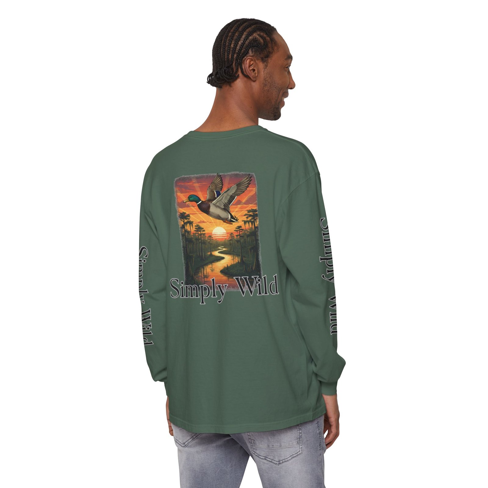 Mallard Duck Sunset Simply Wild long sleeve shirt | Nature wildlife tee - Image 4