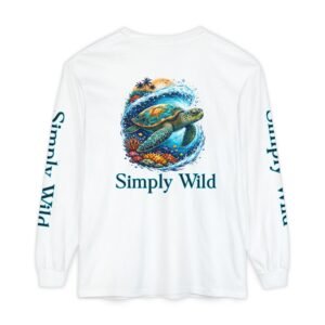 Sea Turtle Illustration Simply Wild Long Sleeve Shirt | Ocean Nature Tee
