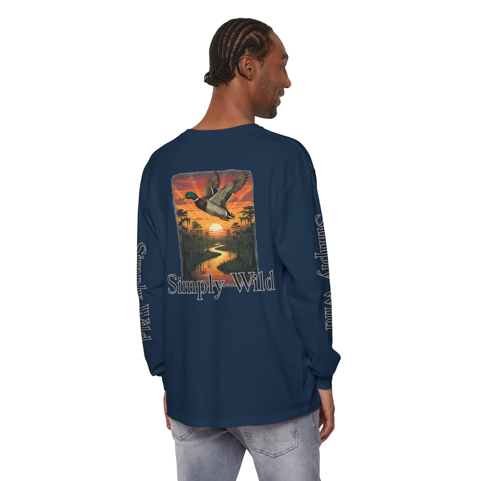 Mallard Duck Sunset Simply Wild long sleeve shirt | Nature wildlife tee - Image 48