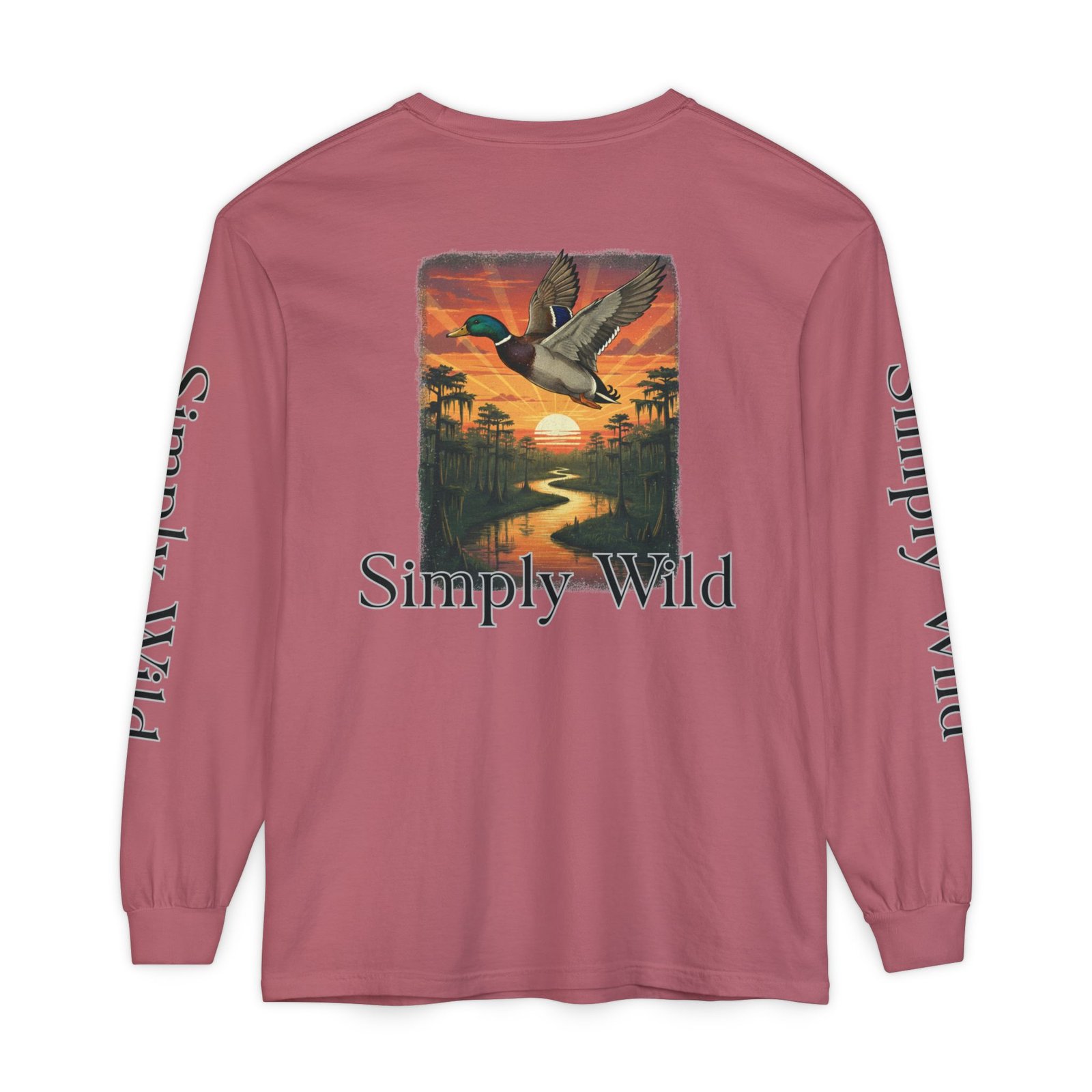 Mallard Duck Sunset Simply Wild long sleeve shirt | Nature wildlife tee - Image 58