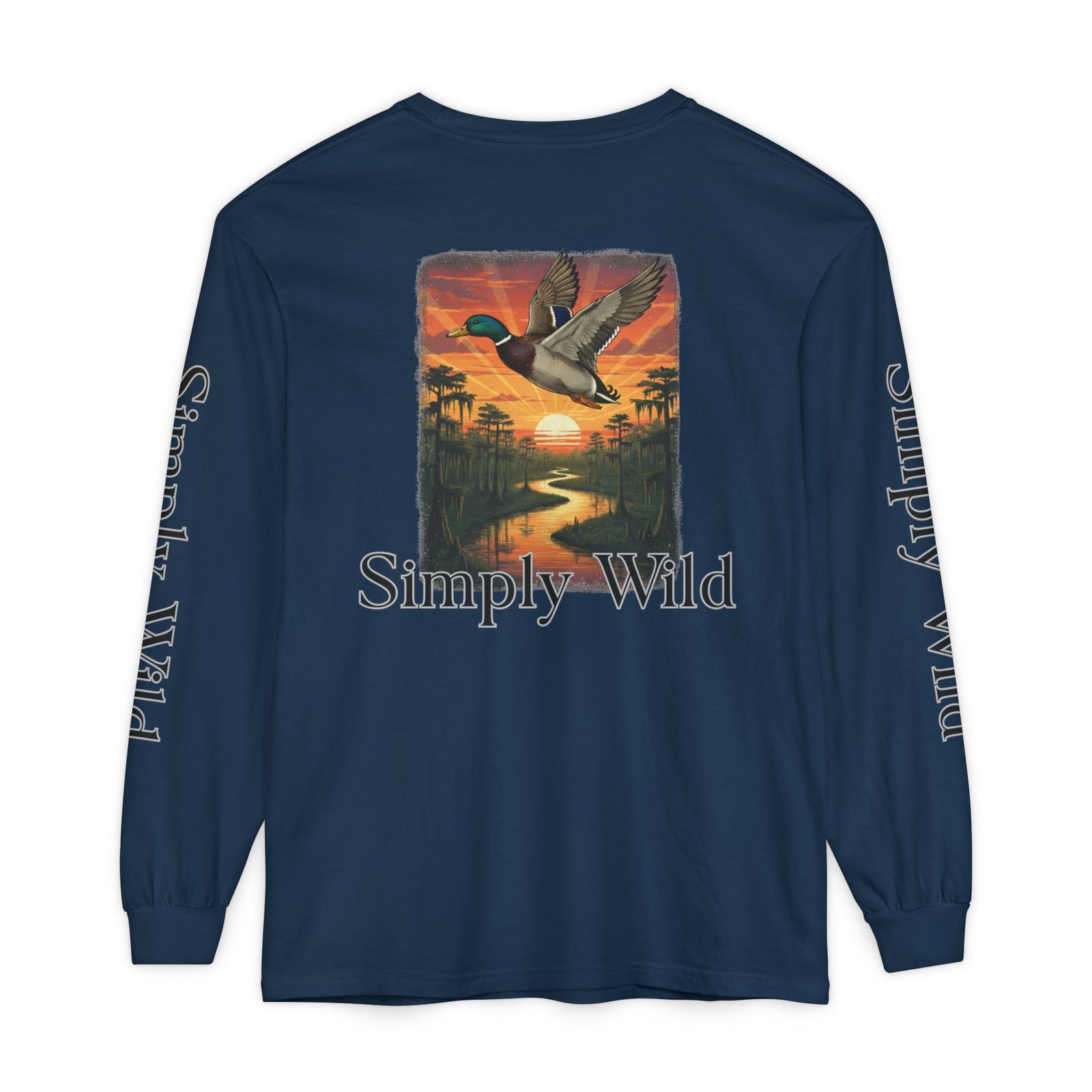 Mallard Duck Sunset Simply Wild long sleeve shirt | Nature wildlife tee - Image 46