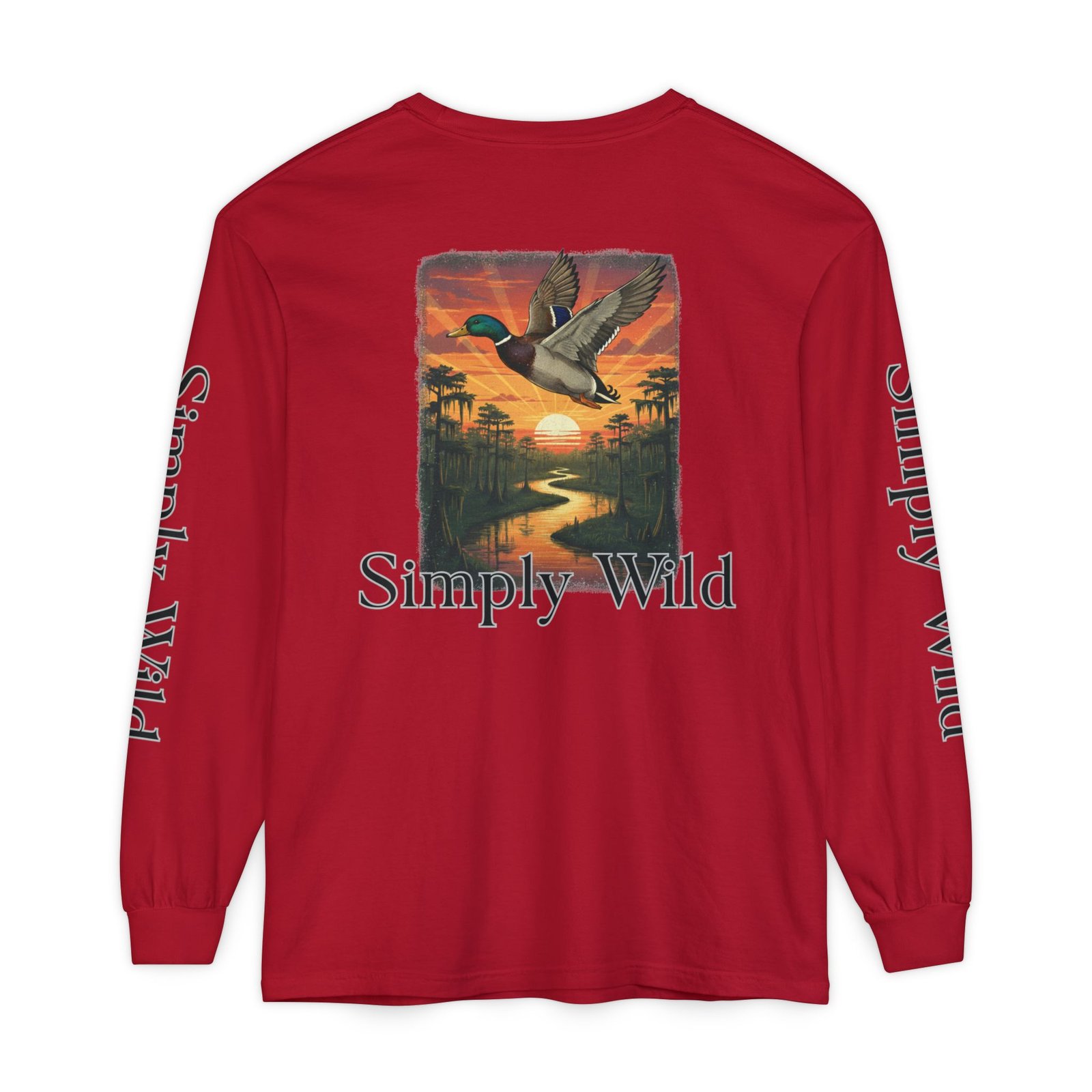 Mallard Duck Sunset Simply Wild long sleeve shirt | Nature wildlife tee - Image 62